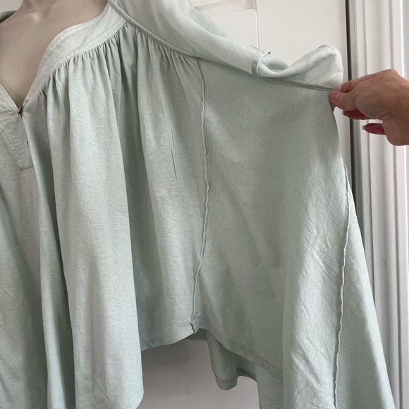 Free People Sunray Babydoll Top Oversized Mint Green Size XS Boho Beachy - Picture 7 of 16